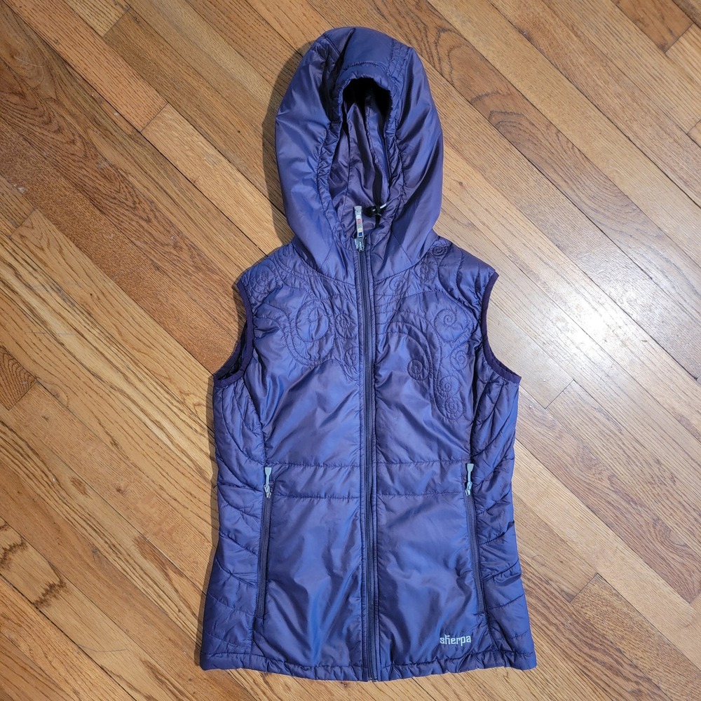 Sherpa Adventure Gear Women's Size XS Purple Hooded Primaloft Puffer Vest